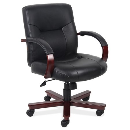 OFFICESOURCE Spencer Collection Executive Mid Back Swivel Tilt with Mahogany Frame 1245VBK